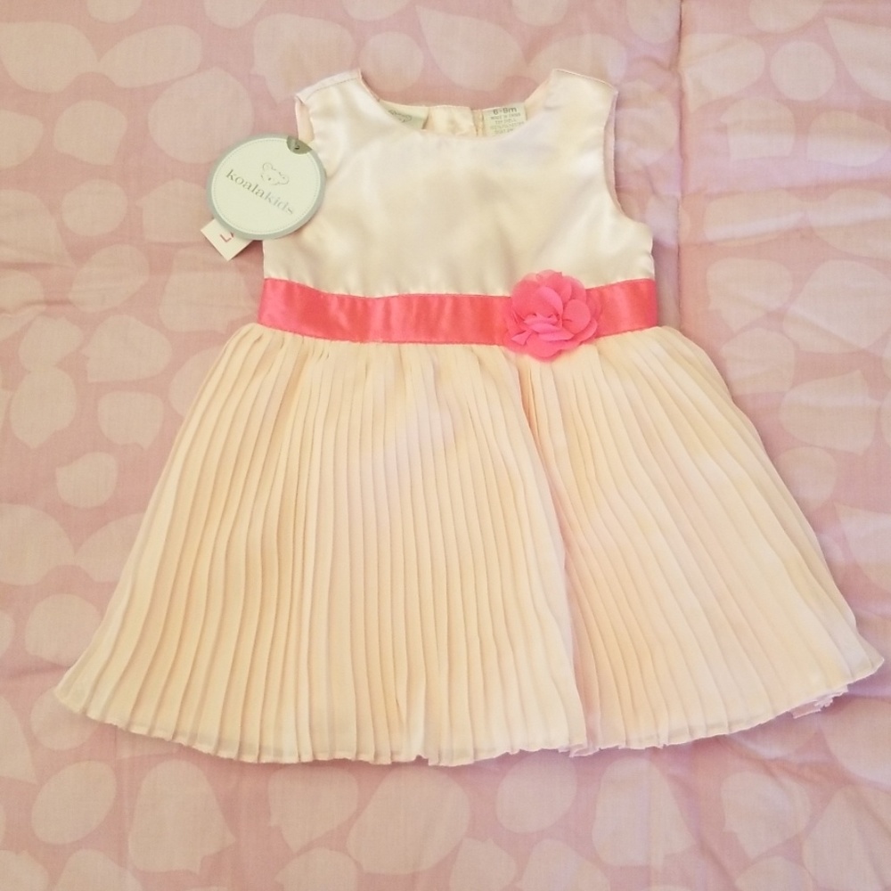 NWT! Koala Kids Baby Girl Pink Dress with Pleats